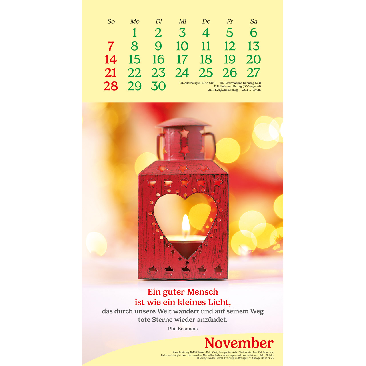 Wandkalender - Vitamine fürs Herz 2027
