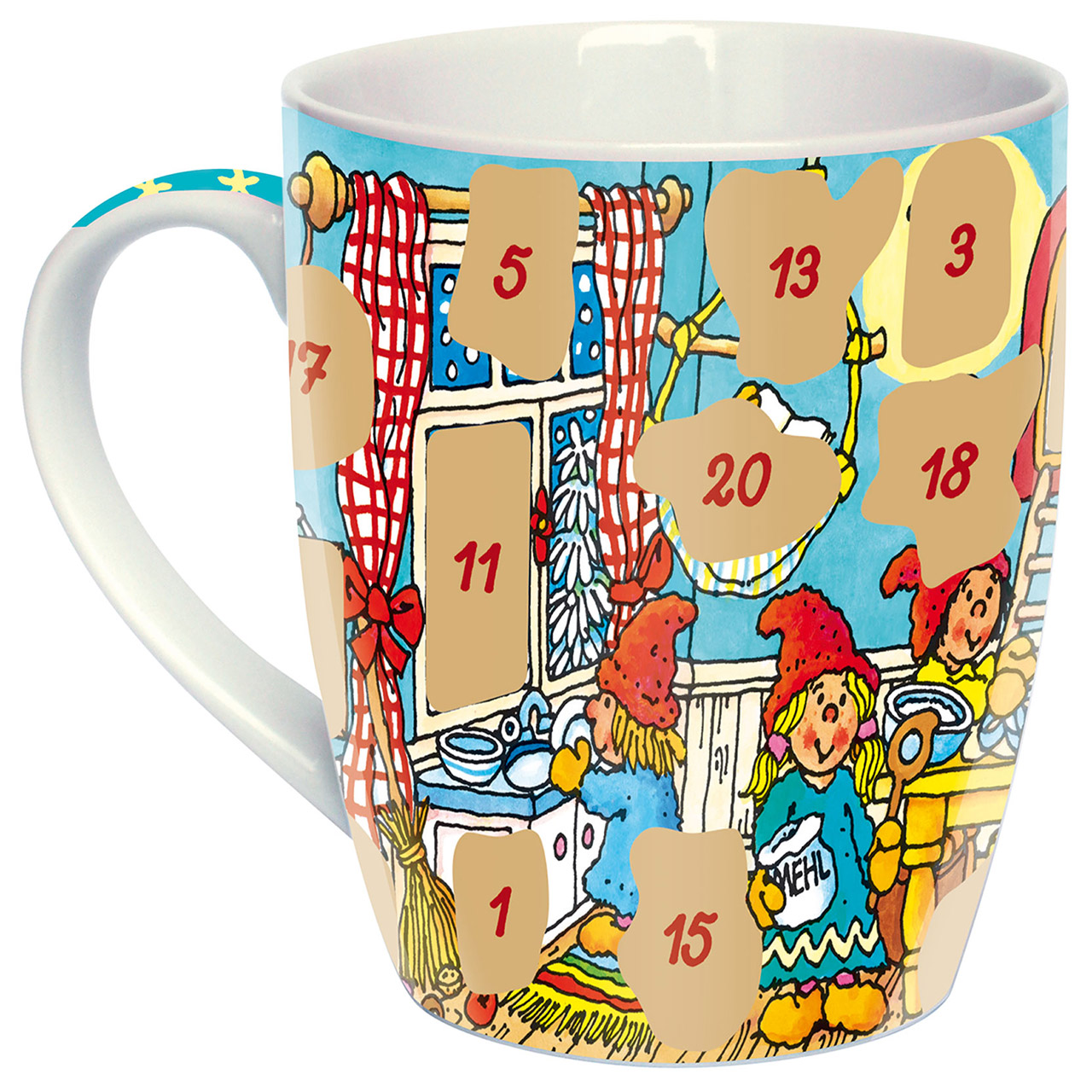 Tasse - Adventskalender-Tasse: Wichtelstube - Wichtelstube Backstube