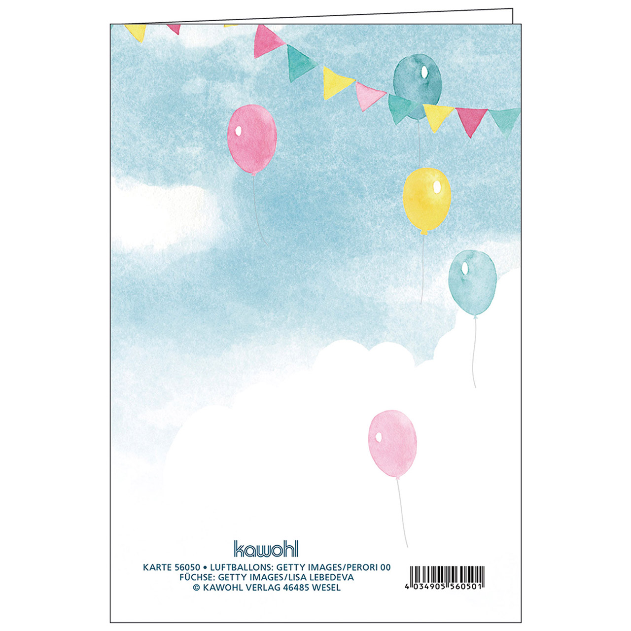 Faltkarte - Alles Liebe zur Geburt - Illustration Füchse