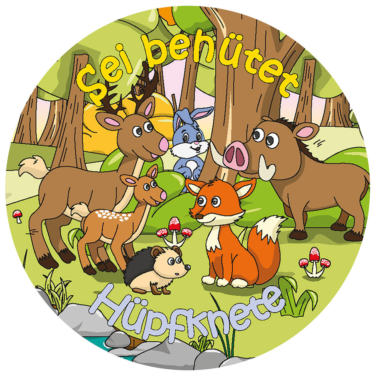Hüpfknete - Sei behütet - Tiere des Waldes: Waschbär, Fuchs, Hase