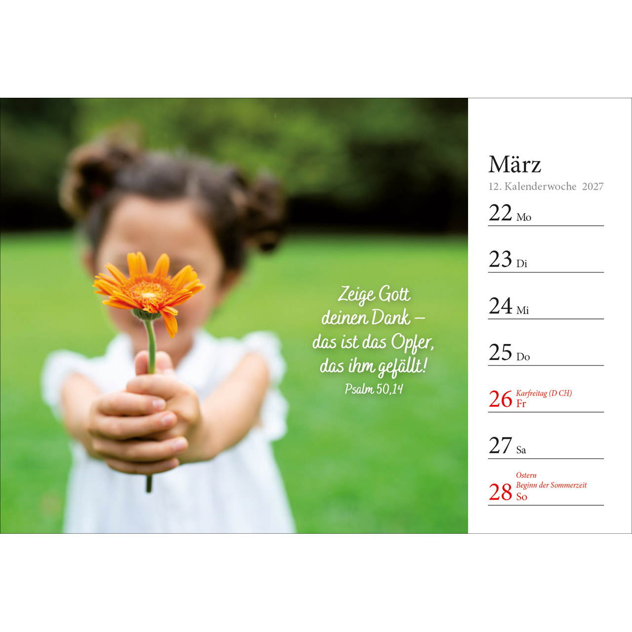 Aufstellkalender - In deine Hand stell ich den Tag 2027