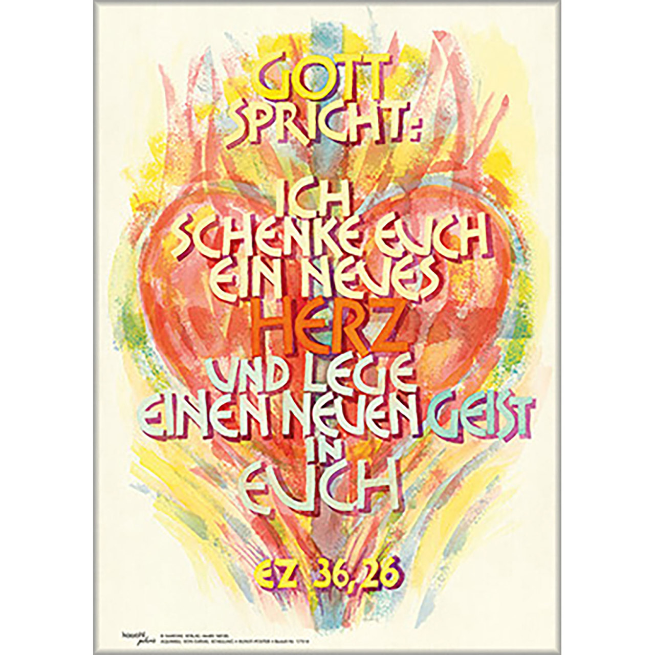 Poster - Ich schenke euch ein neues Herz - Aquarell / Herz