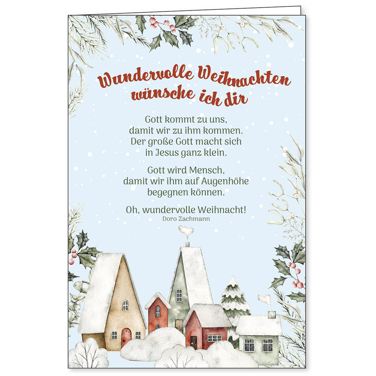 Wundervolle Weihnachten Faltkarte - Wundervolle Weihnachten - Winterhäuschen