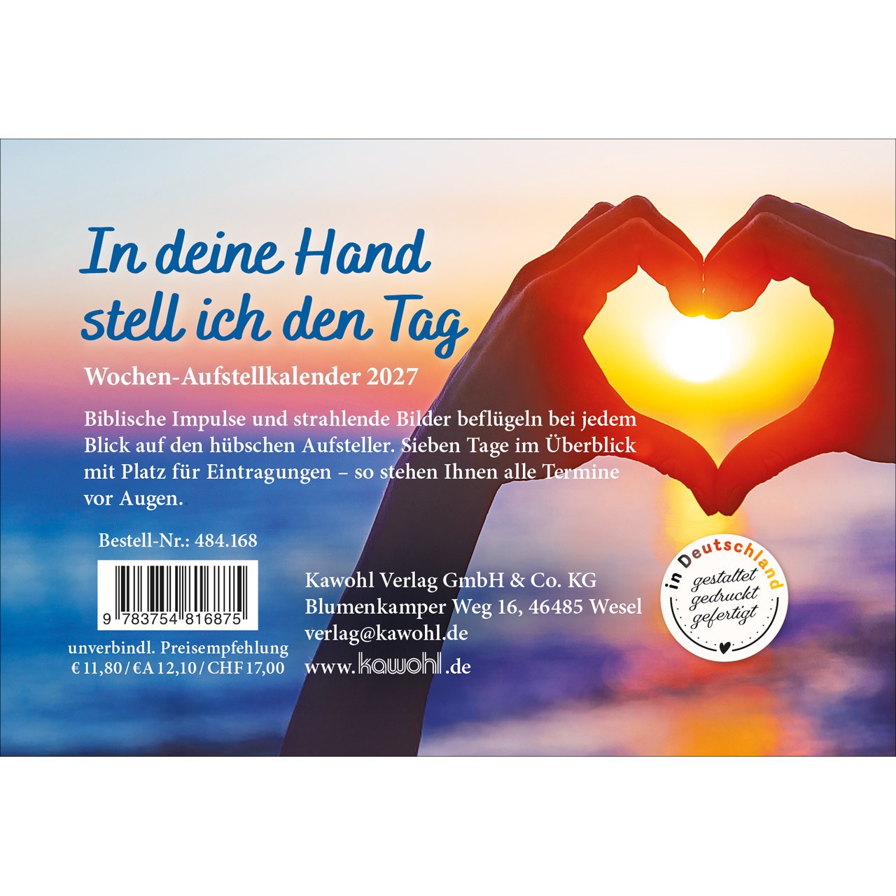 Aufstellkalender - In deine Hand stell ich den Tag 2027
