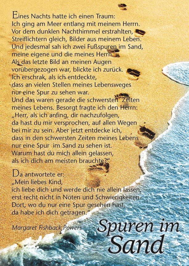 Postkarte 'Spuren im Sand' 12 Ex.