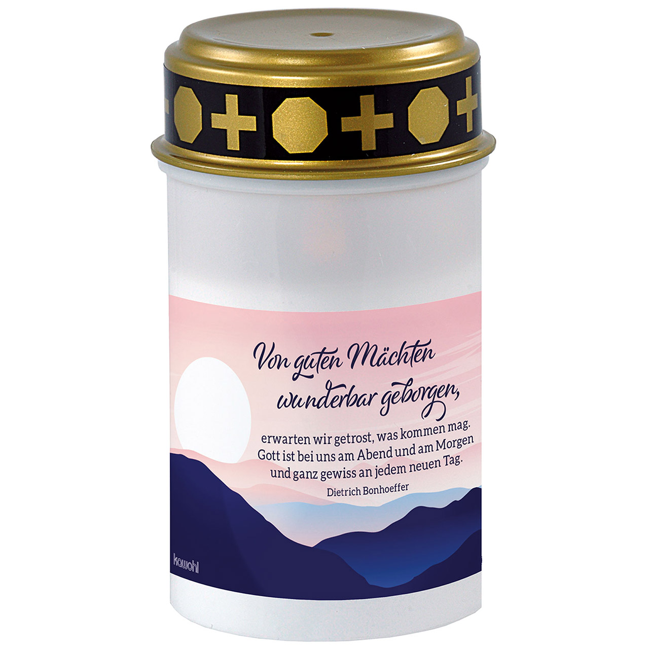 Von guten Mächten wunderbar geborgen LED-Grablicht - Von guten Mächten wunderbar geborgen - Sonne Berge