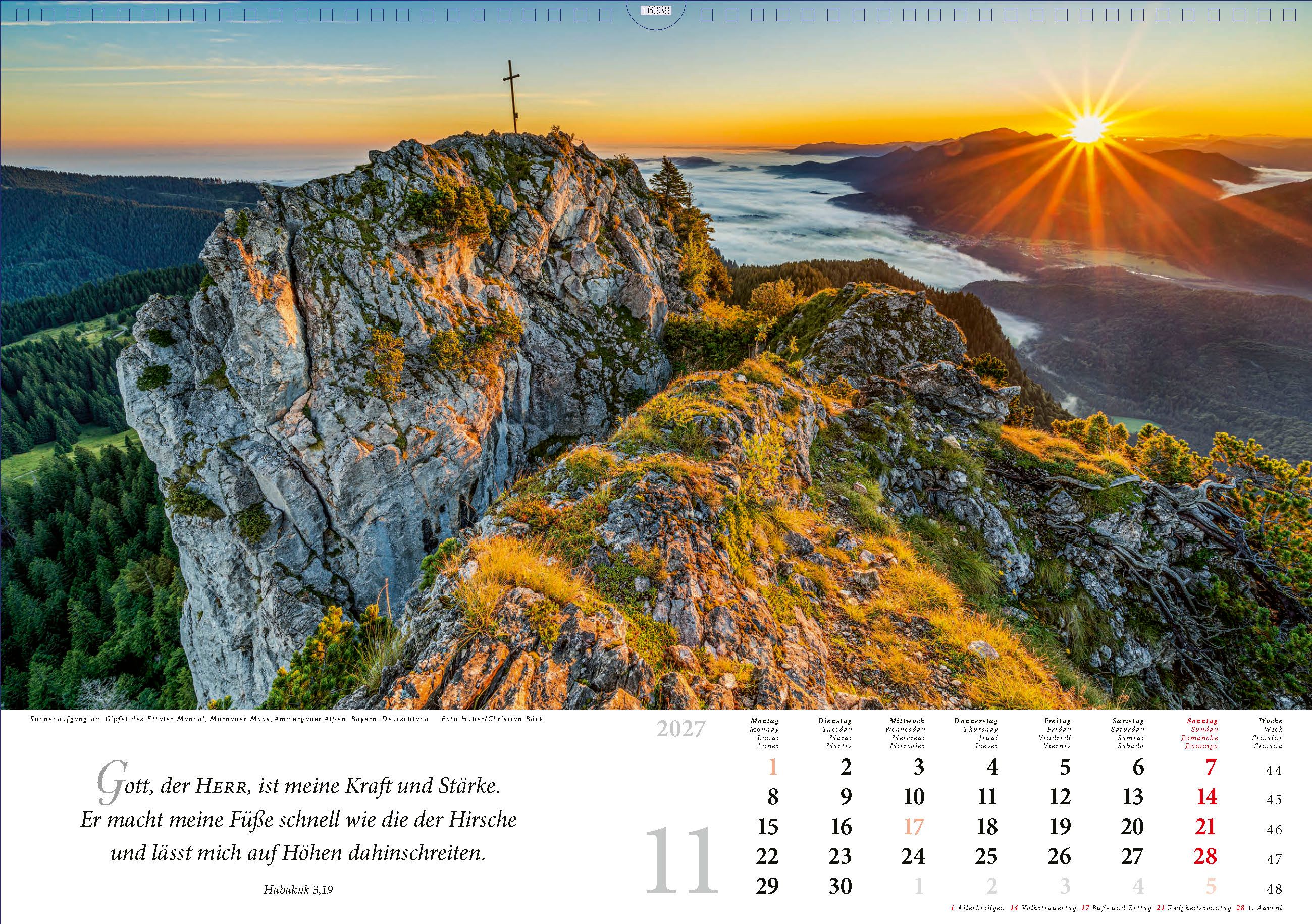 Wandkalender - Lobet, ihr Berge, den Herrn 2027