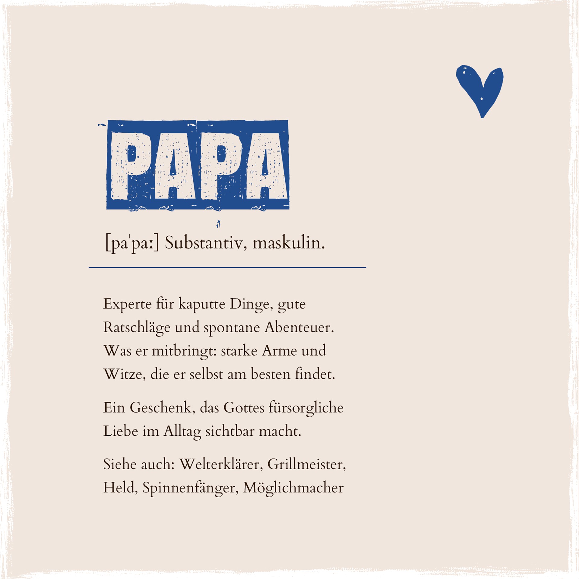 Wanddekoration - Holzschild "Papa"