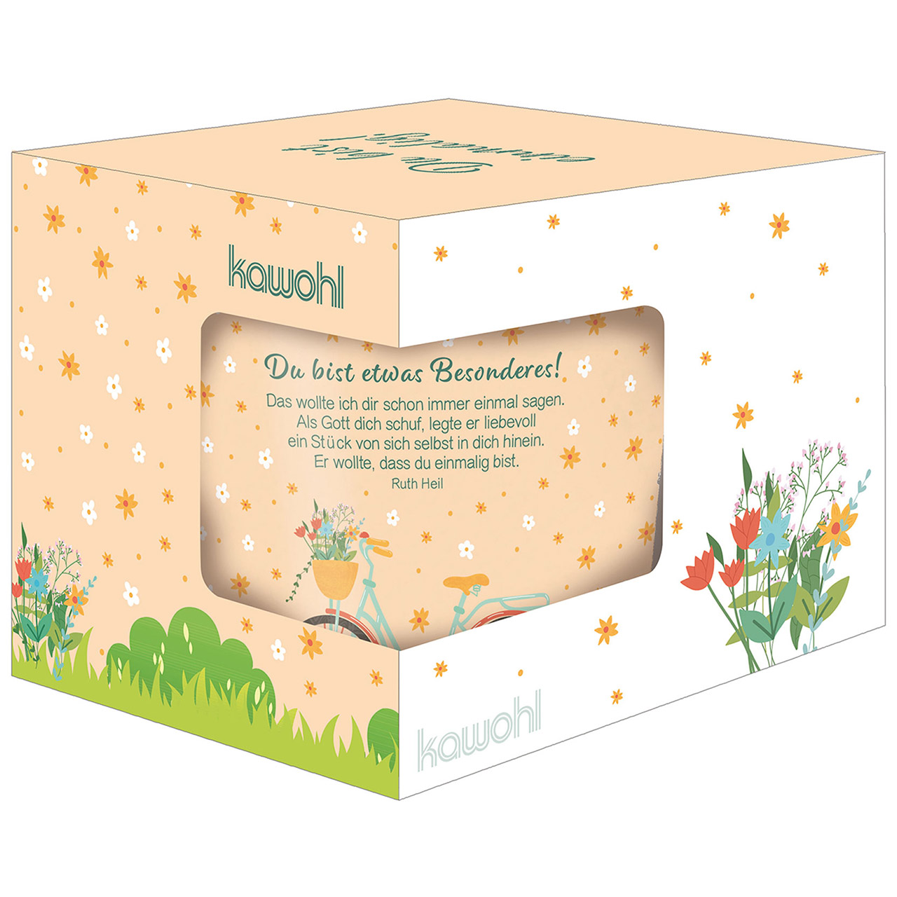 Tasse - Du bist etwas Besonderes! - Fahrrad Blumen Korb