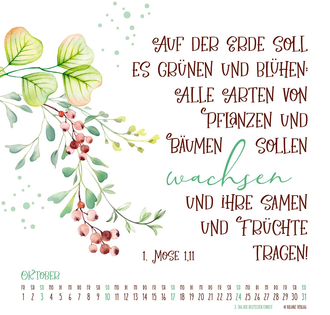 Posterkalender - Gesegnet Tag für Tag 2027