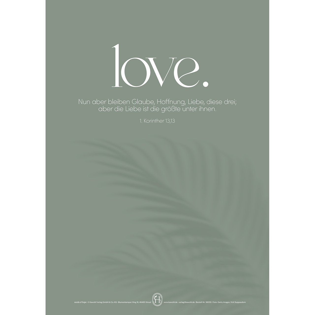 Poster - love. - Schatten Palmblätter