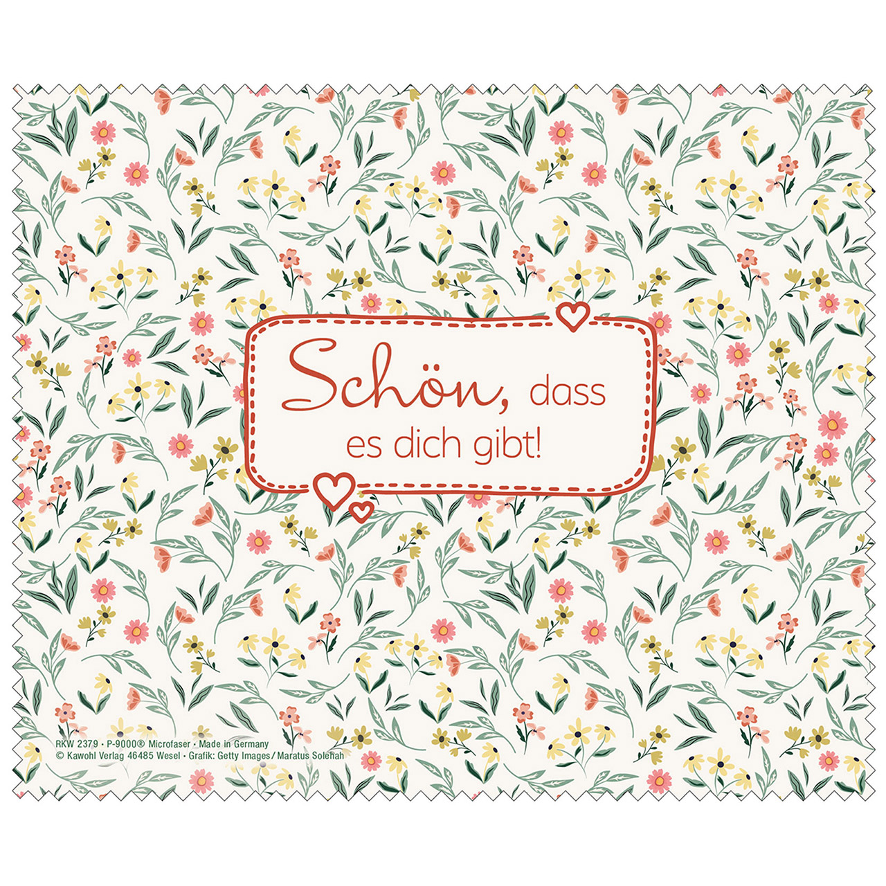 Schön, dass es dich gibt! Brillenputztuch - Schön, dass es dich gibt! - Blumen Streudruck Grafik