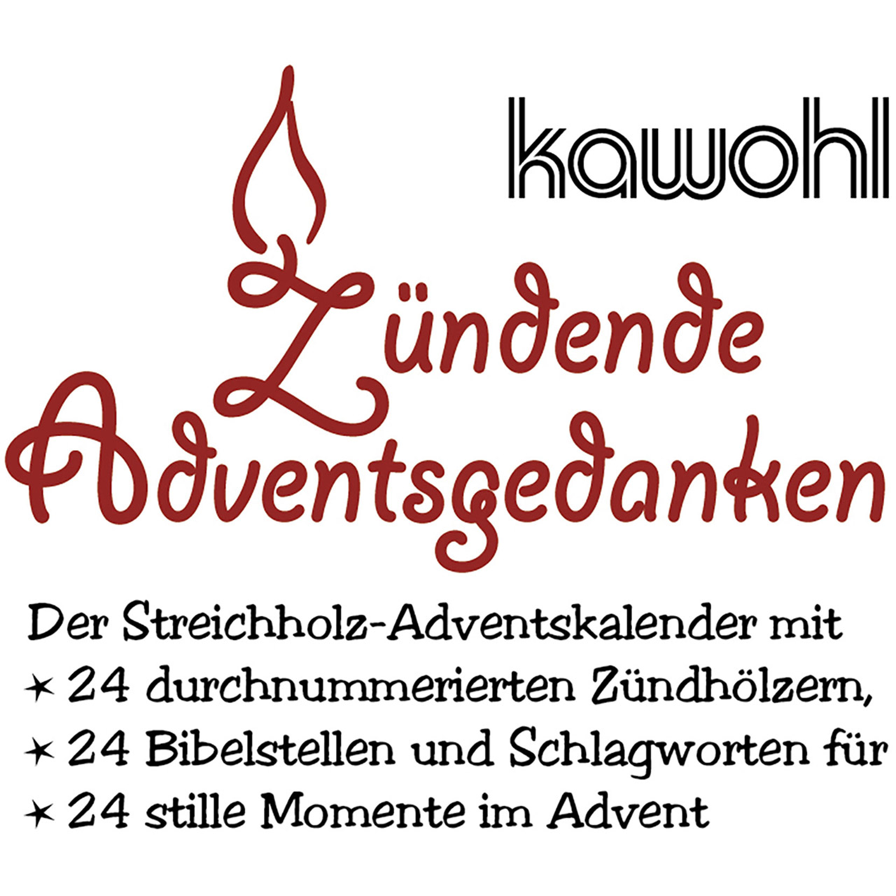 Streichhölzer - Adventsgedanke: Gesegneten Advent - Grafik Schneelandschaft Häuser Vögel Tannenbäume