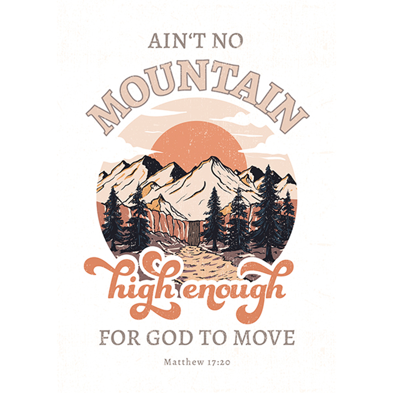 Postkarte - Postkarte 'Ain't no mountain high enough for God to move'