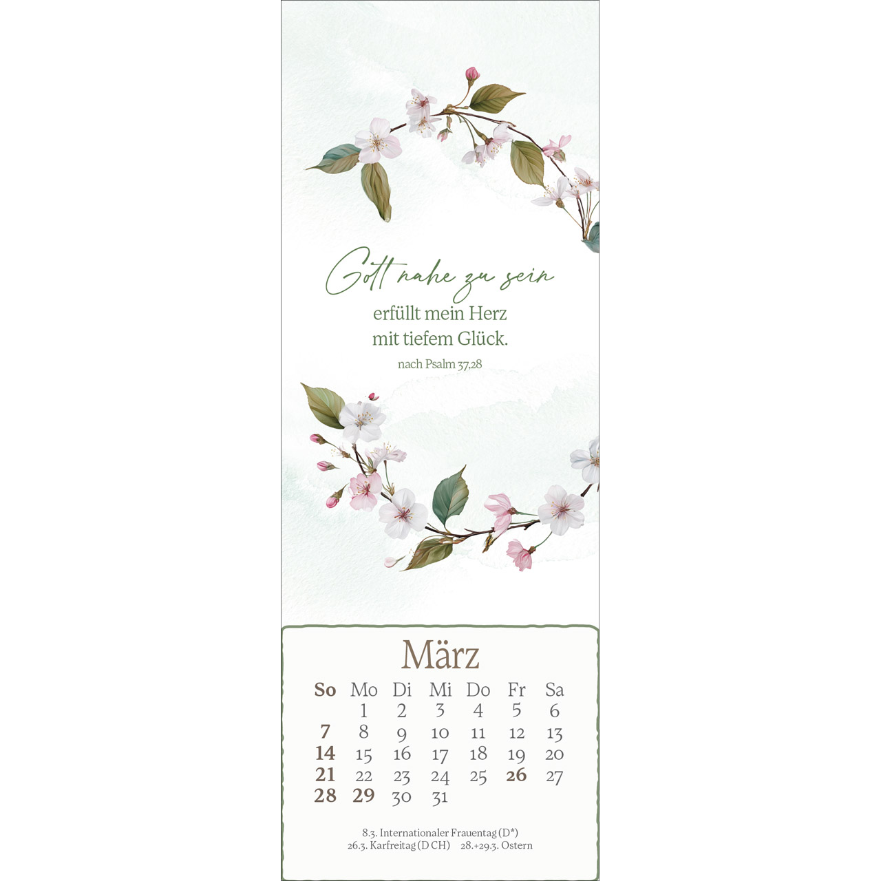 Lesezeichenkalender - Vor dich leg ich, was mich bewegt 2027