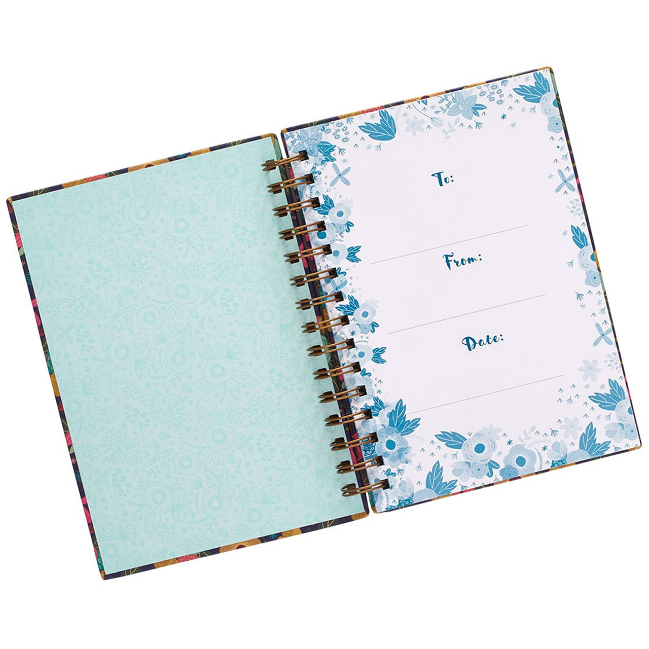 Notizbuch - grace upon grace - florales Motiv - dunkler Hintergrund