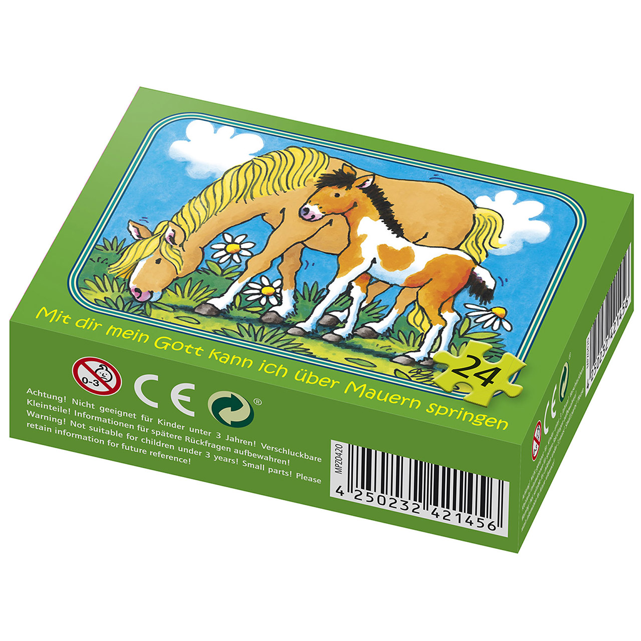 Puzzle - Mit dir mein Gott kann ich über Mauern springen - Ponyhof - Pferd mit Fohlen
