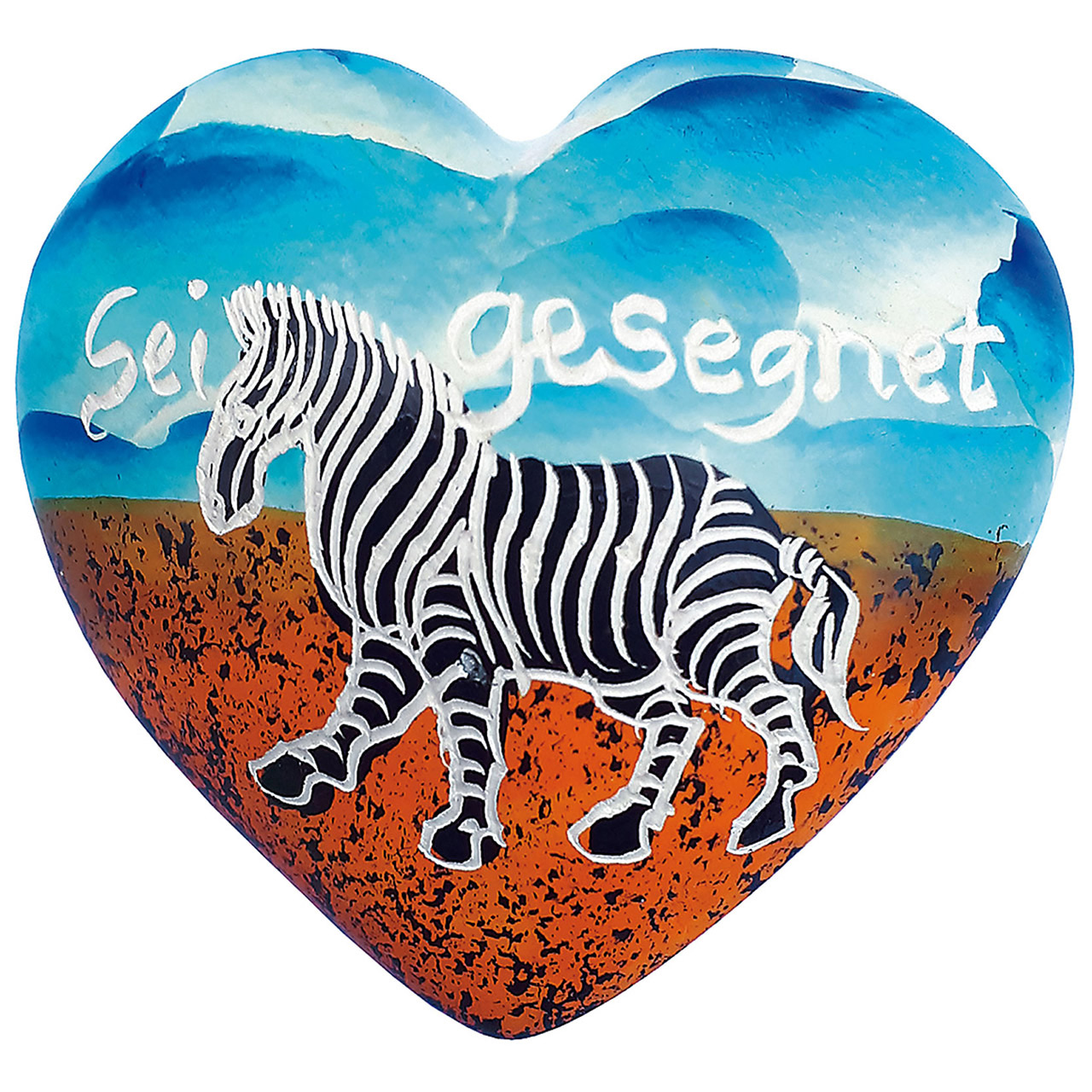 Handschmeichler - Sei gesegnet - Herz - Zebra