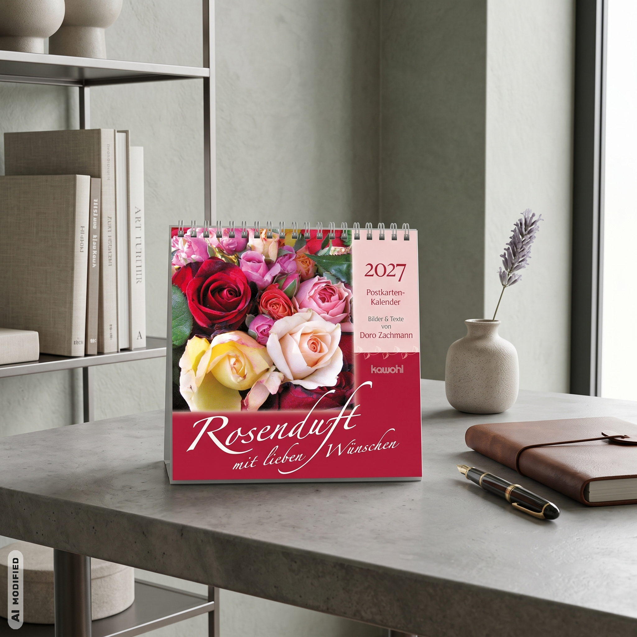 Postkartenkalender - Rosenduft mit lieben Wünschen 2027
