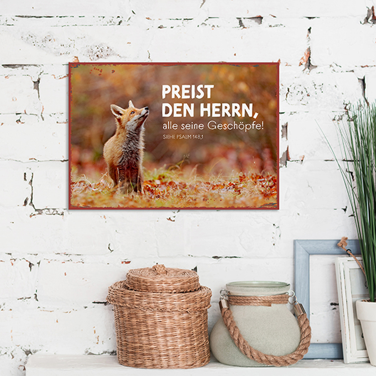 Wanddekoration - Metallschild 'Preist den HERRN, alle seine Geschöpfe.                          S