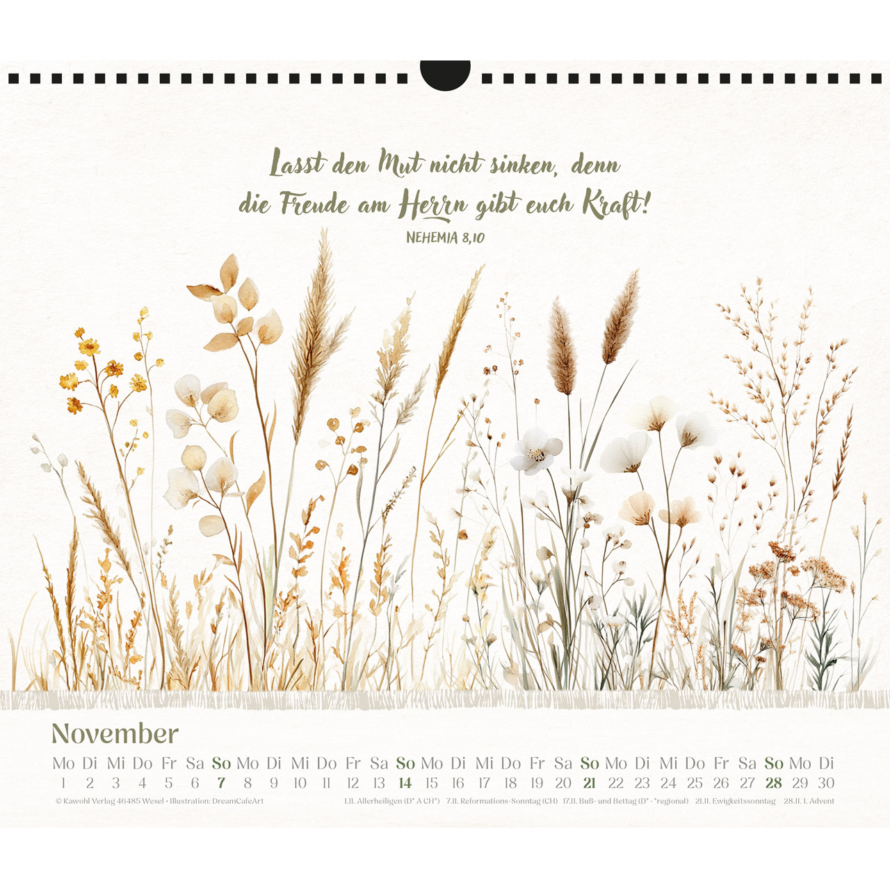 Wandkalender - Freude im Herzen 2027 - Blumenaquarelle, Aquarellmotive mit Blumen