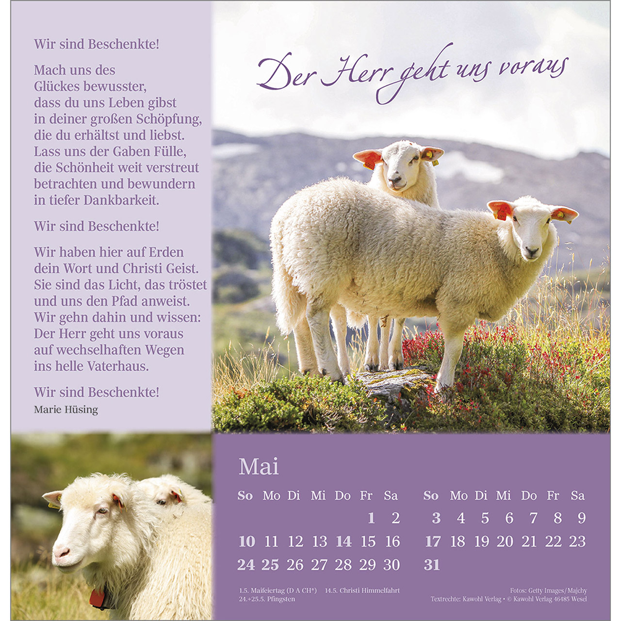 Wandkalender - Sei behütet auf allen Wegen 2026