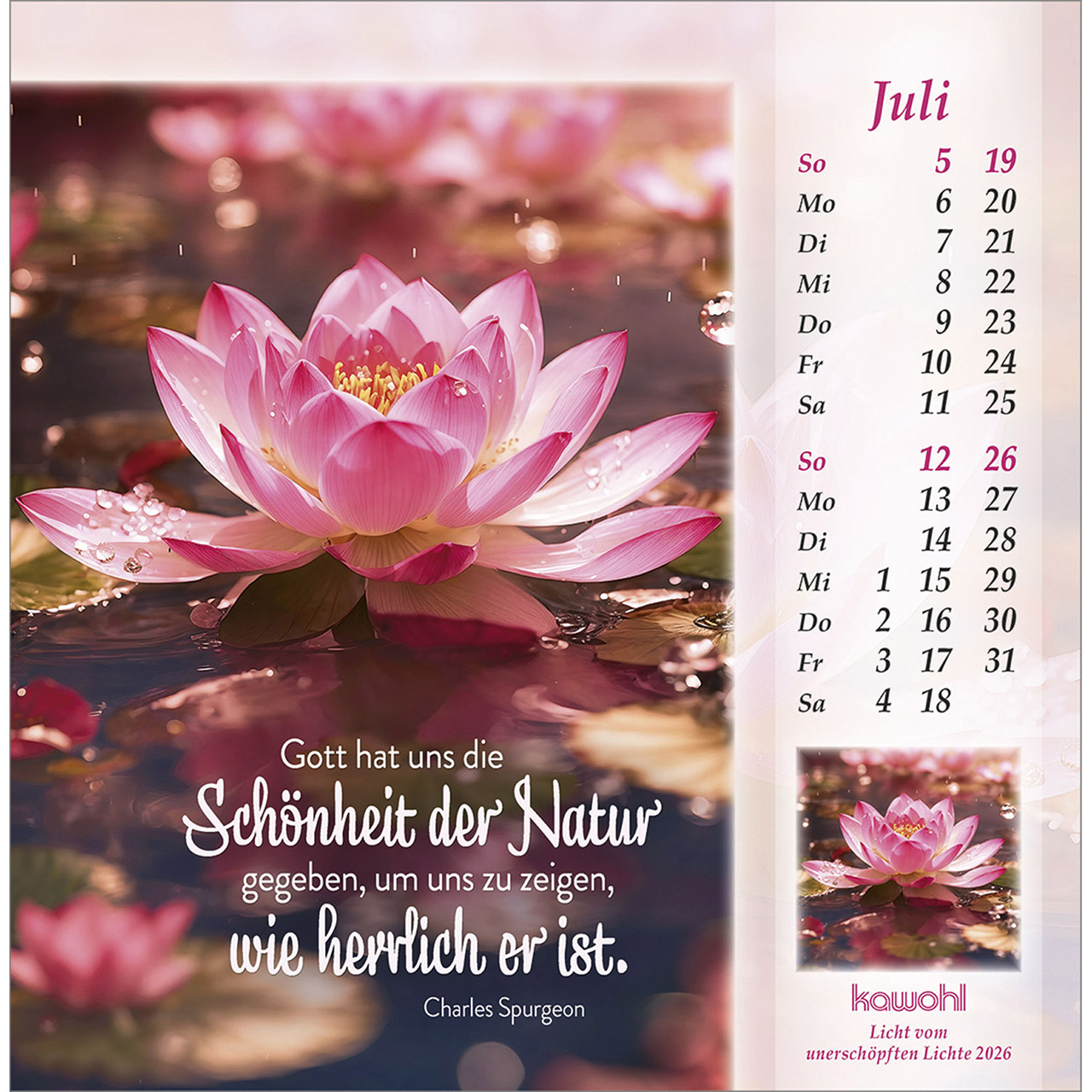 Postkartenkalender - Licht vom unerschöpften Lichte 2026