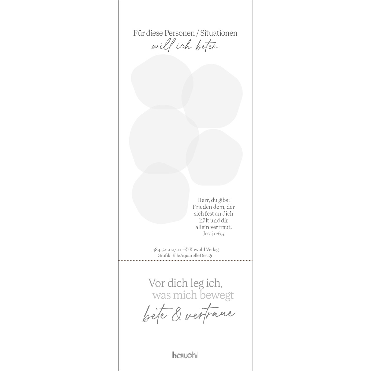 Lesezeichenkalender - Vor dich leg ich, was mich bewegt 2027