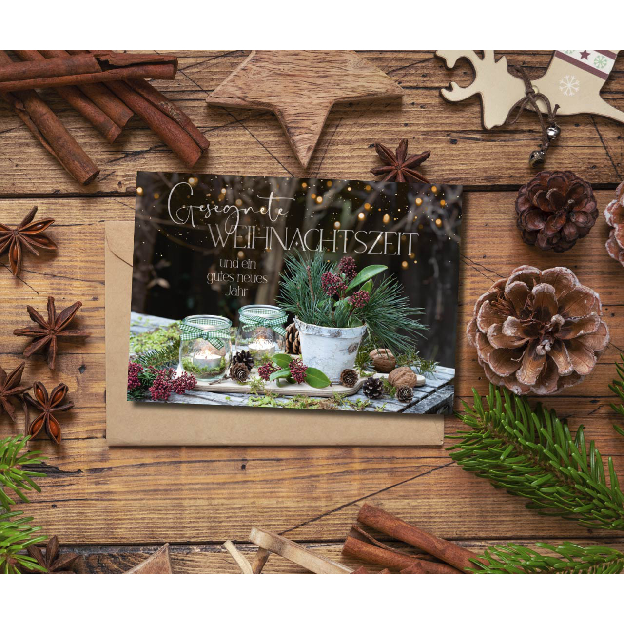 Faltkarte - Faltkarte 'Gesegnete Weihnachtszeit und ein gutes neues Jahr' 1x