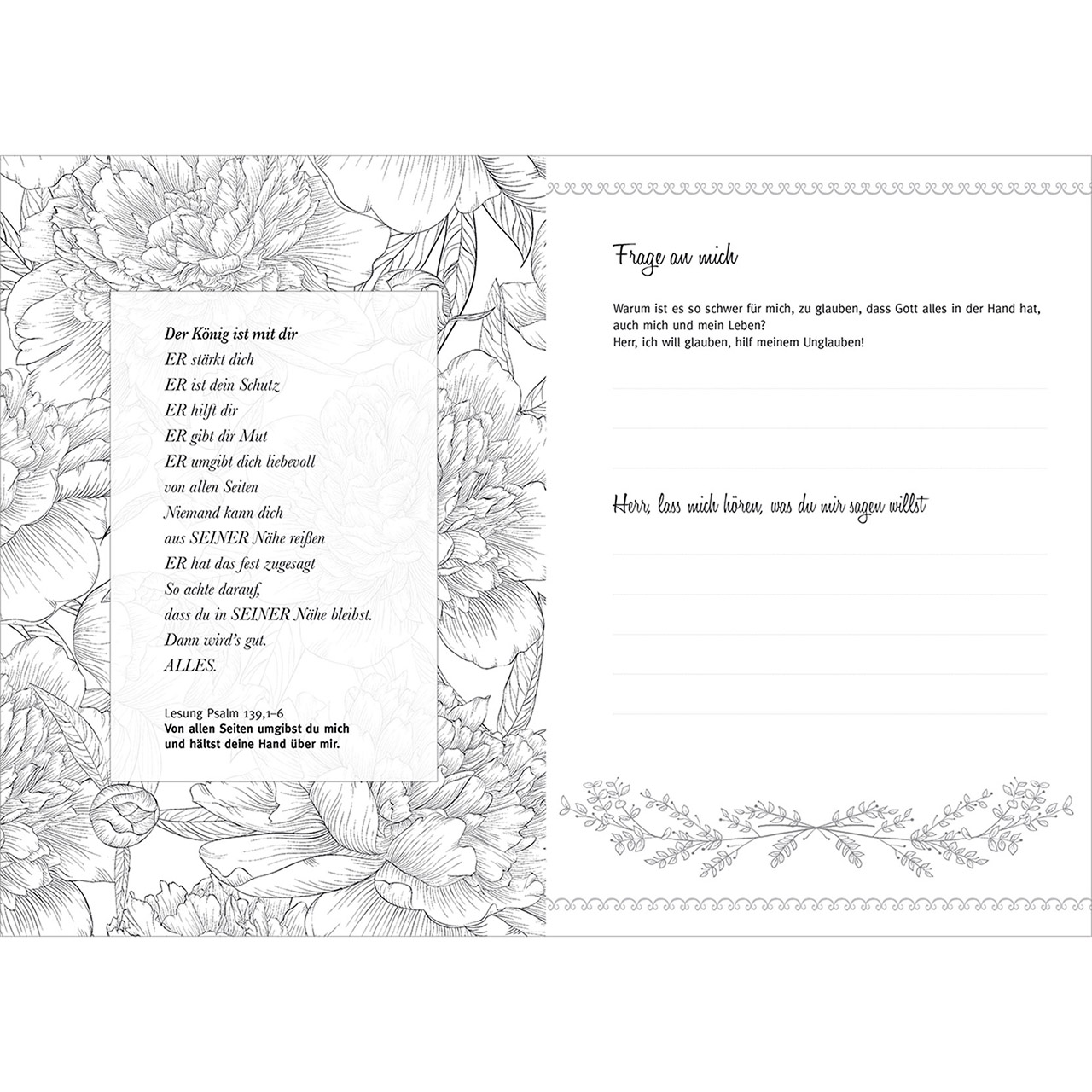 Grußheft - Stille mit Gott - Aquarell Blumen