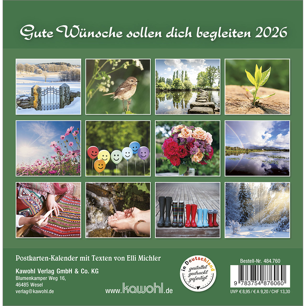 Postkartenkalender - Gute Wünsche sollen dich begleiten 2026