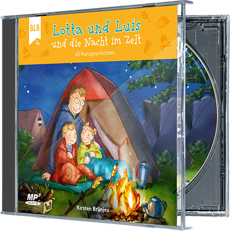Hörbuch-CD - Lotta und Luis und die Nacht im Zelt - Hörbuch (MP3-CD) - Zelt Kinder Wiese Mann Lagerfeuer