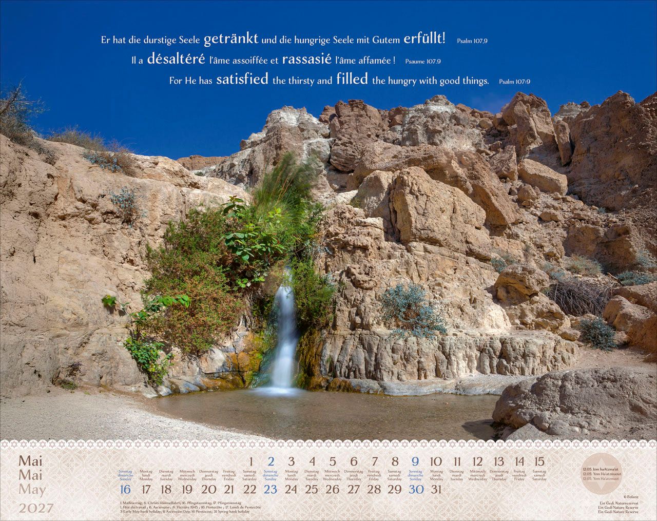 Wandkalender - Israel Shalom 2027 Wandkalender