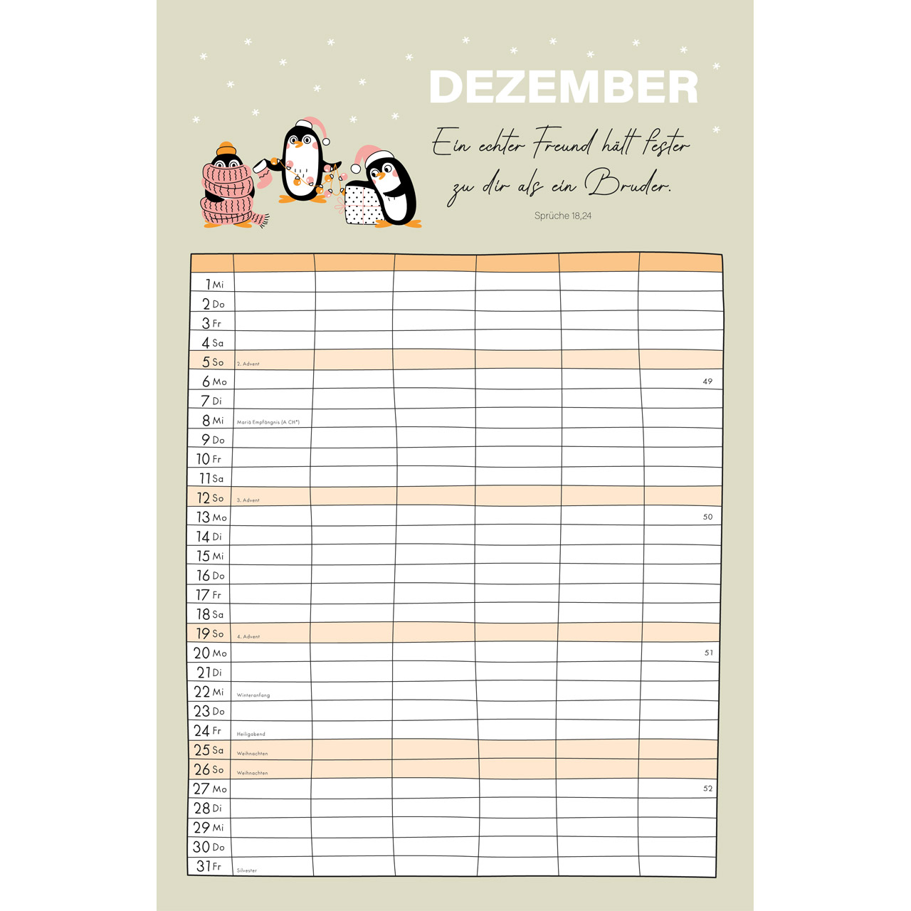 Terminkalender - Familienplaner 2027