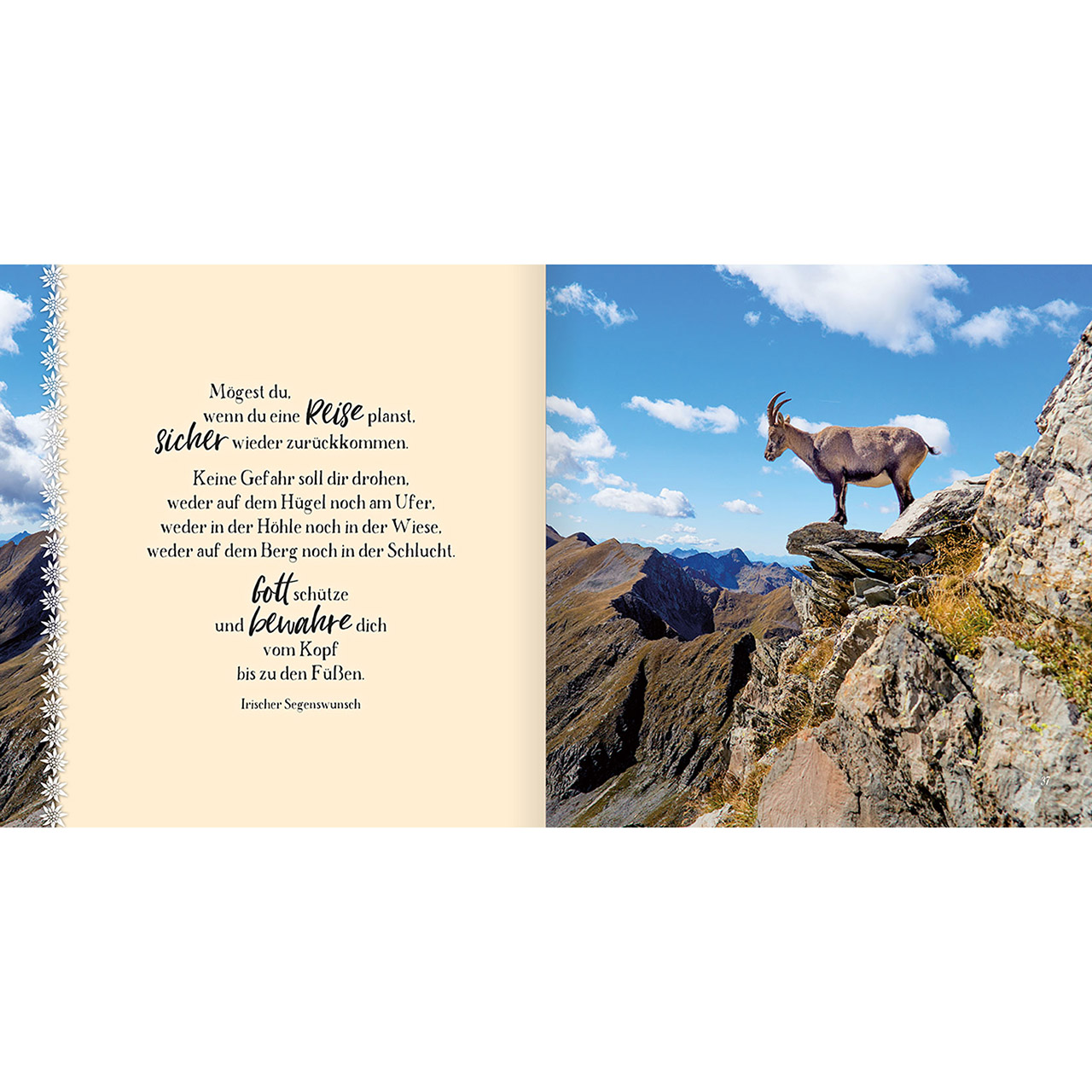 Geschenkbuch - Kleiner Segensgruß aus den Bergen - Berge Kirche Bäume Wiese