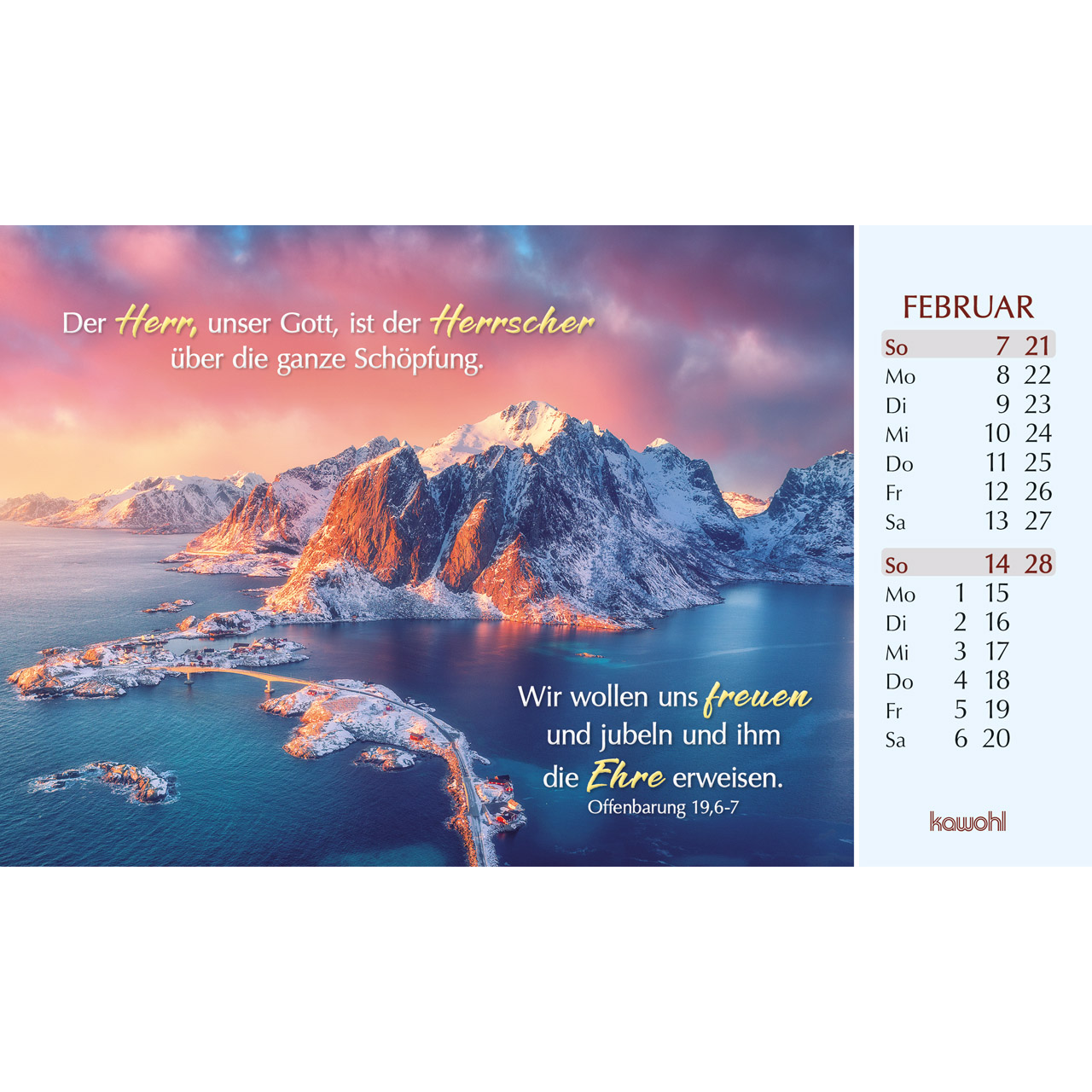 Postkartenkalender - Heute und morgen bin ich geborgen 2027