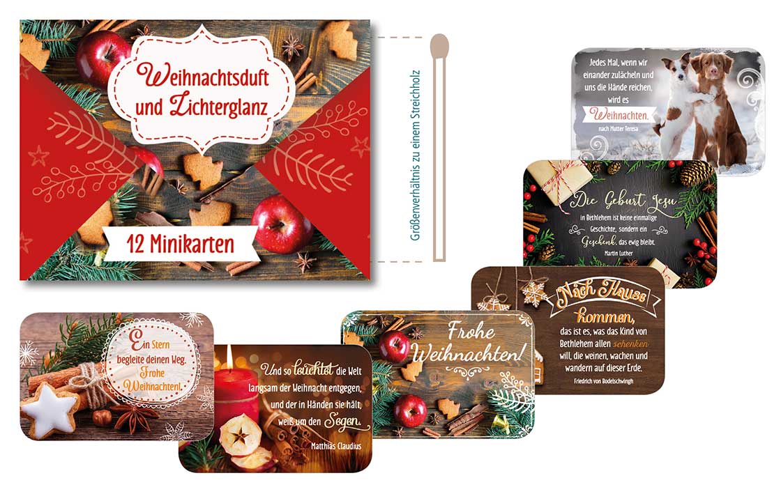 Weihnachtsduft und Lichterglanz /12 Minikarten