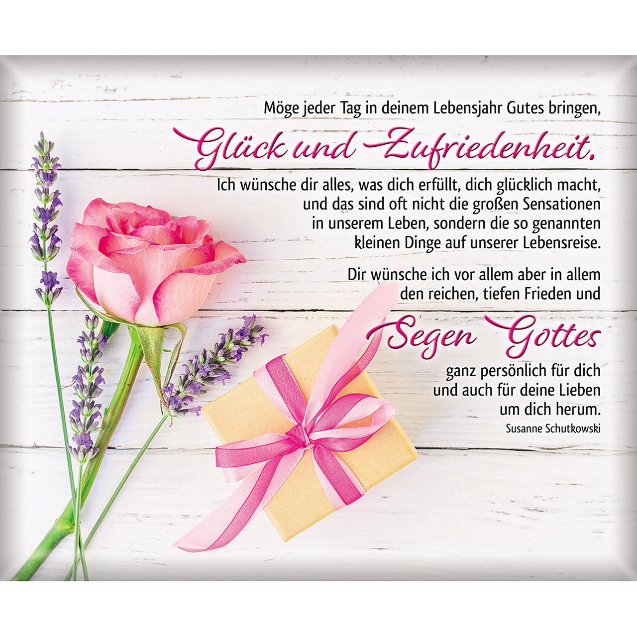 Möge jeder Tag Umschlag - Möge jeder Tag - Rose Lavendel Geschenk Schleife