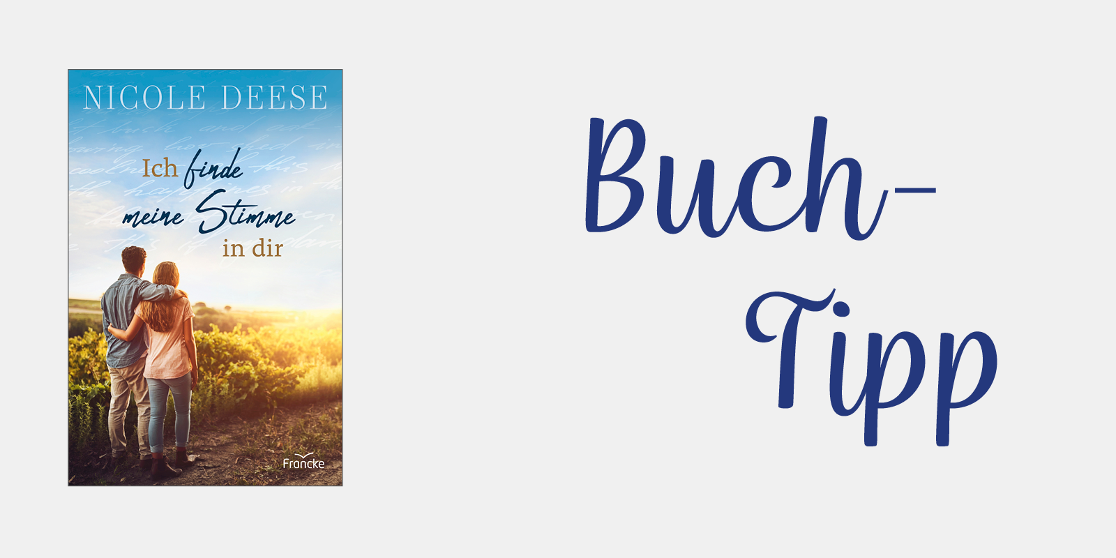 Graues Banner mit dem Buch-Cover von "Ich finde meine Stimme und ir"