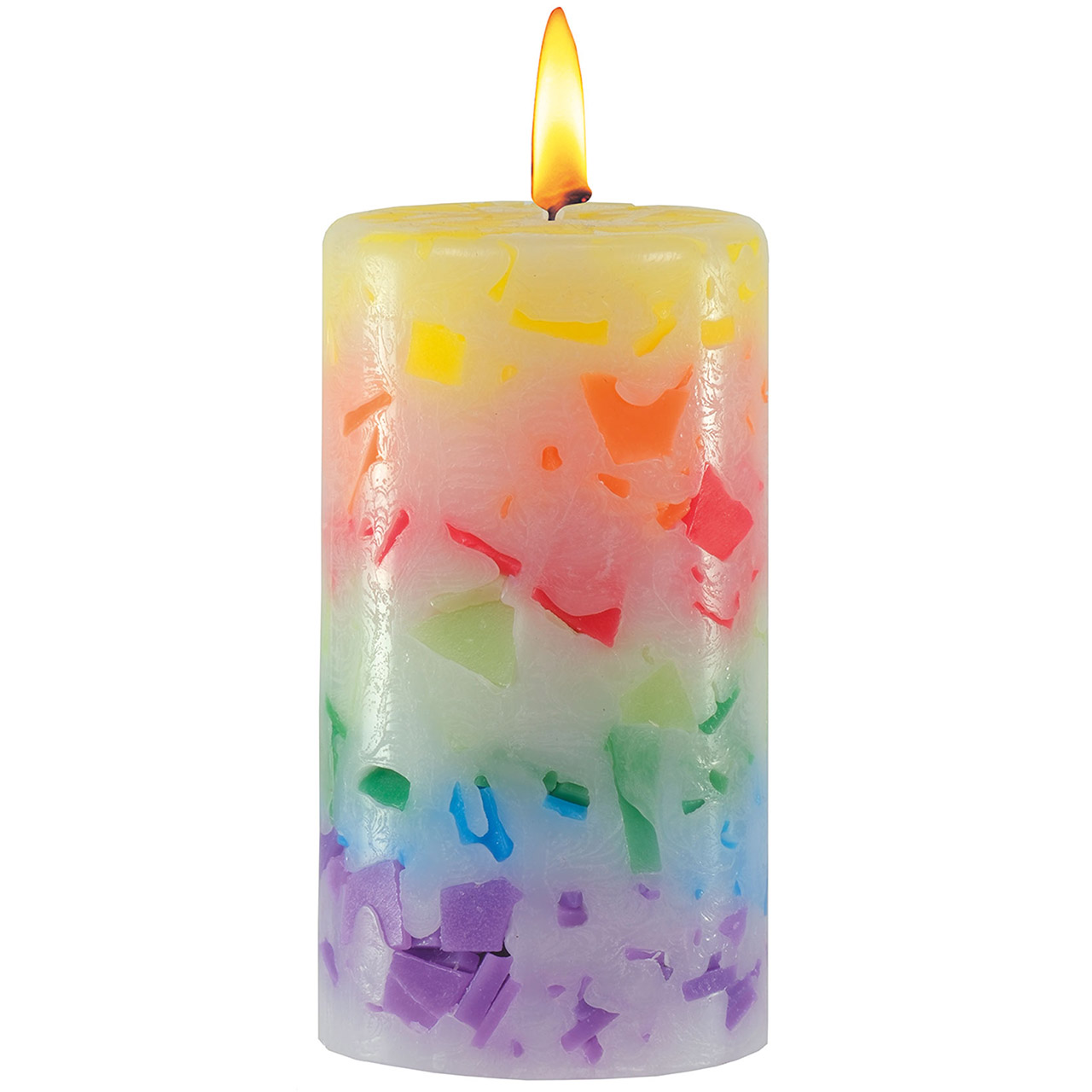 Regenbogen-Stumpen-Kerze Kerze - Regenbogen-Stumpen-Kerze - bunte Farben