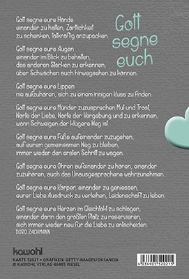 Faltkarte - Herzliche Segenswünsche zur Hochzeit - Herzen Muster