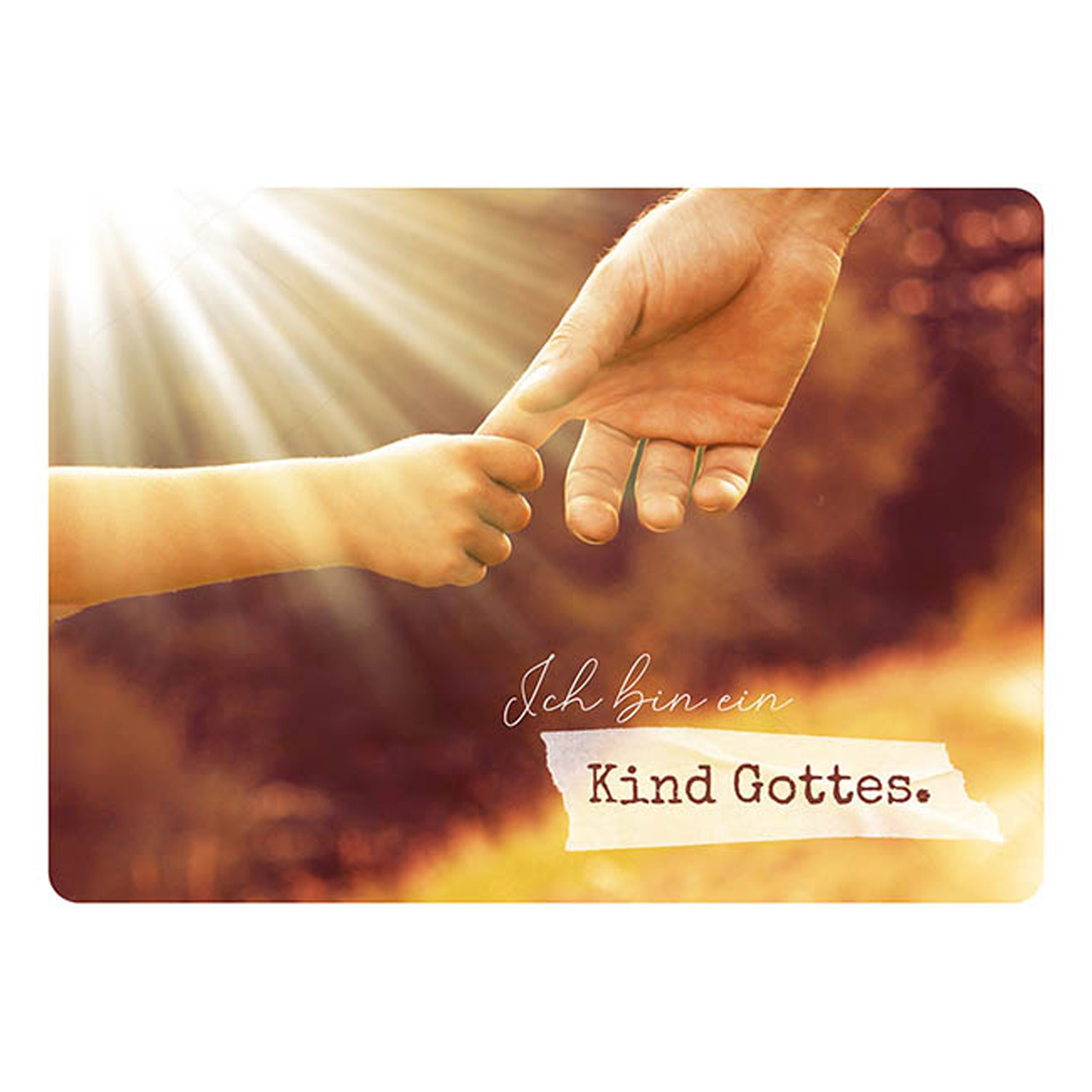 Postkarte - Postkarte 'Ich bin ein Kind Gottes'  1EX - Hände Sonnenstrahlen