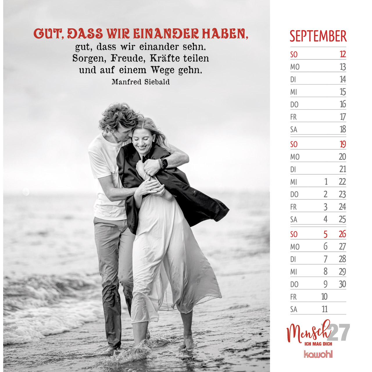 Postkartenkalender - Mensch ich mag dich 2027
