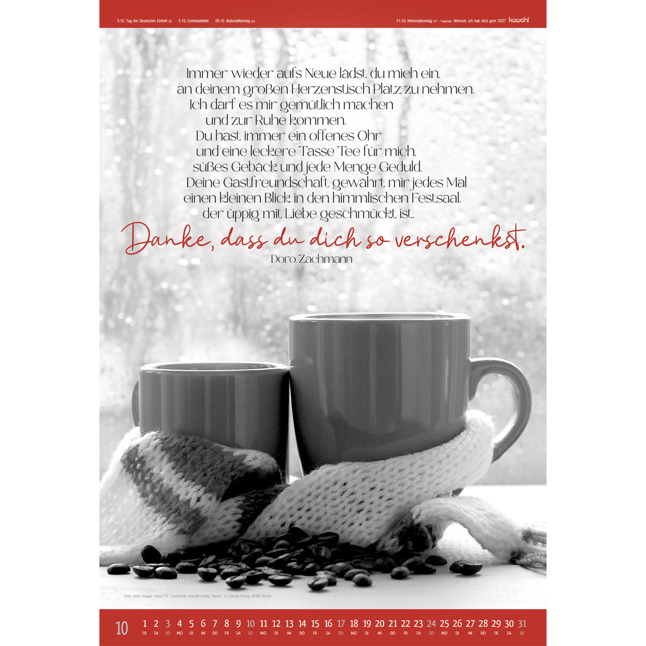 Wandkalender - Mensch ich hab dich gern 2027