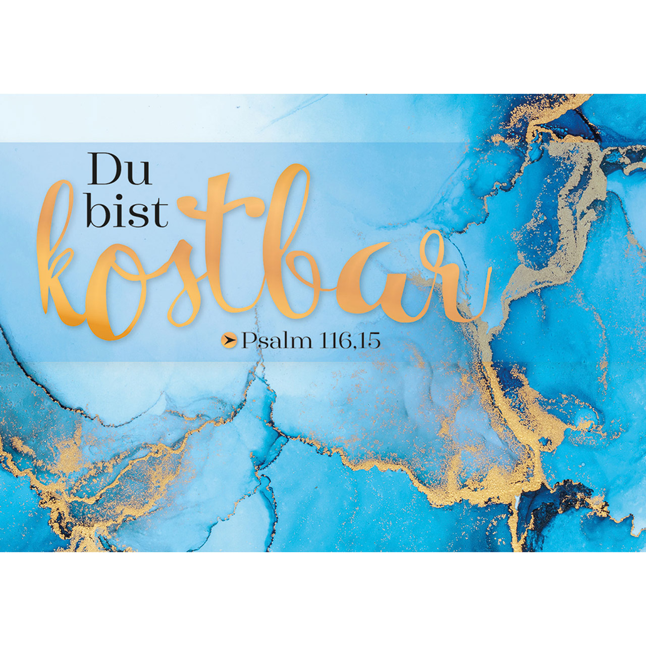 Karten-Aufstell-Etui - Du bist kostbar und getragen - Grafik Gold