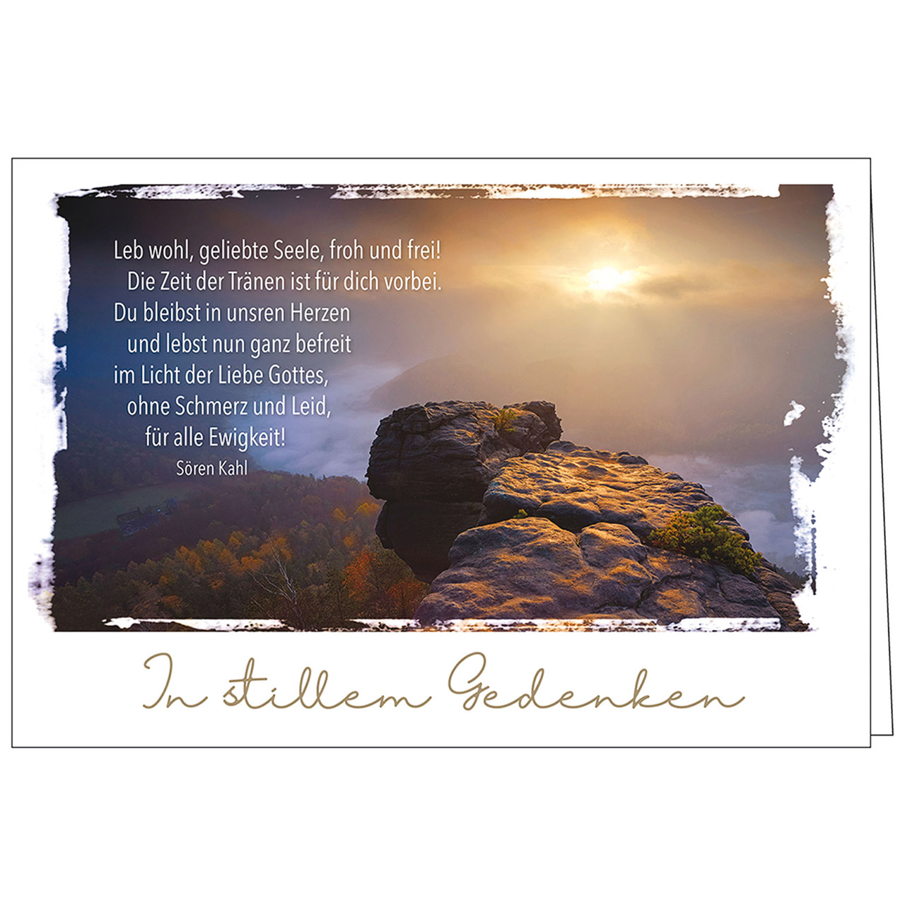 Faltkarte - In stillem Gedenken - Fels Sonne