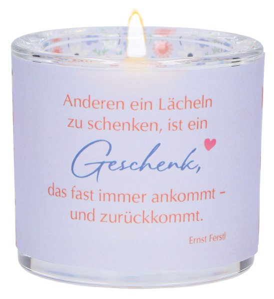 Teelichthalter - Glaswindlicht "Dankeschön"