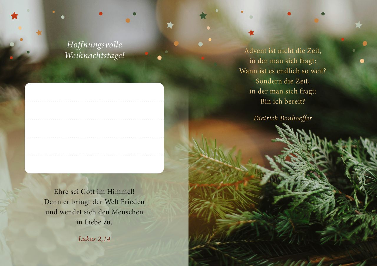 Grußheft - Segenspost zu Weihnachten