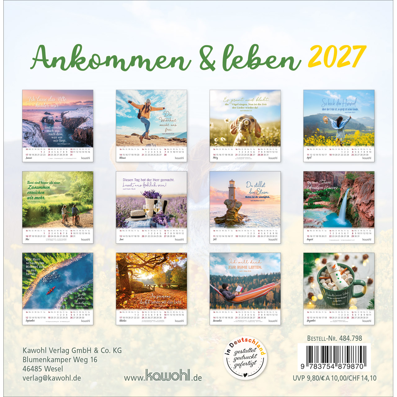 Postkartenkalender - Ankommen & leben 2027