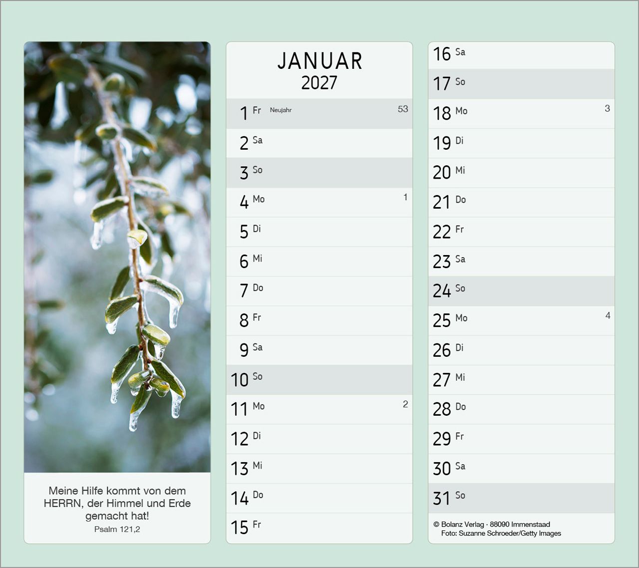 Terminkalender - Vormerk-Kalender 2027 mit Bibelversen